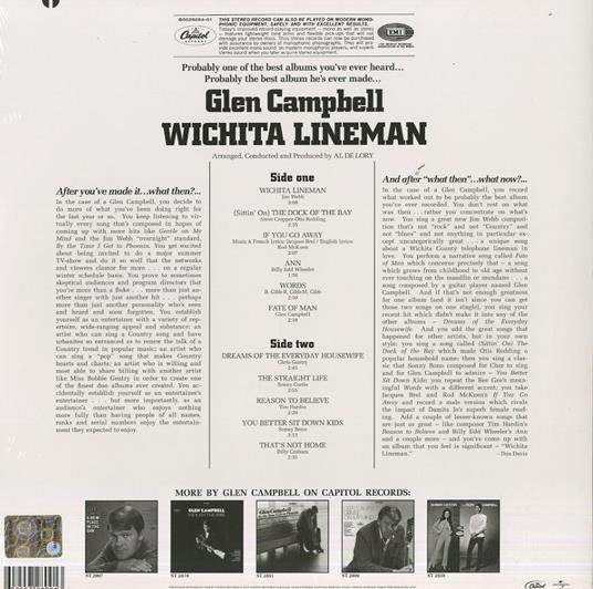 Wichita Lineman - Vinile LP di Glen Campbell - 2