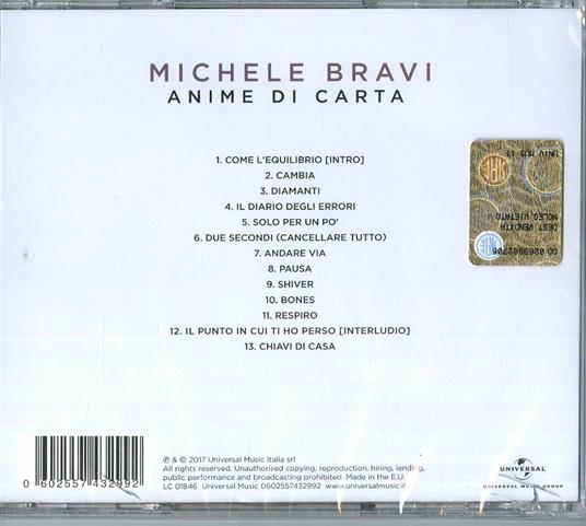 Anime di carta (Sanremo 2017) - CD Audio di Michele Bravi - 2