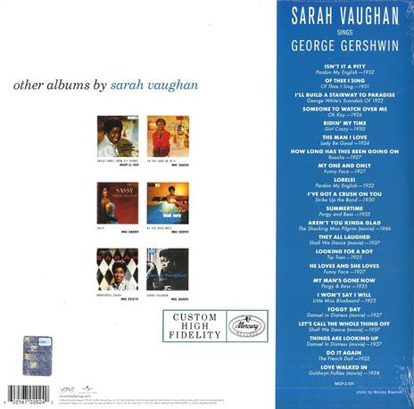 Sarah Vaughan Sings George Gershwin - Vinile LP di Sarah Vaughan - 2