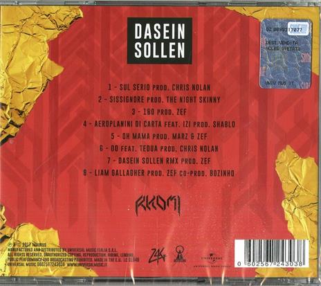 Dasein Sollen - CD Audio di Rkomi - 2