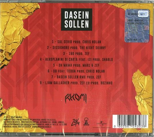 Dasein Sollen - CD Audio di Rkomi - 2