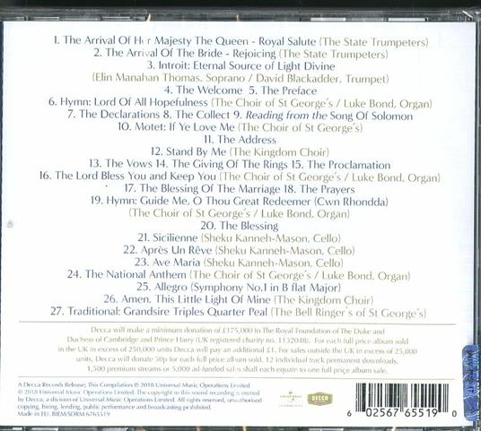 The Royal Wedding. The Official Album - CD Audio - 2