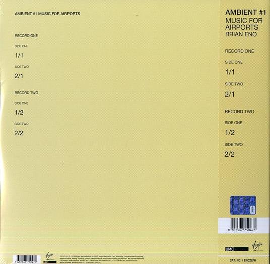 Ambient 1. Music for Airport (Limited Edition) - Vinile LP di Brian Eno - 2