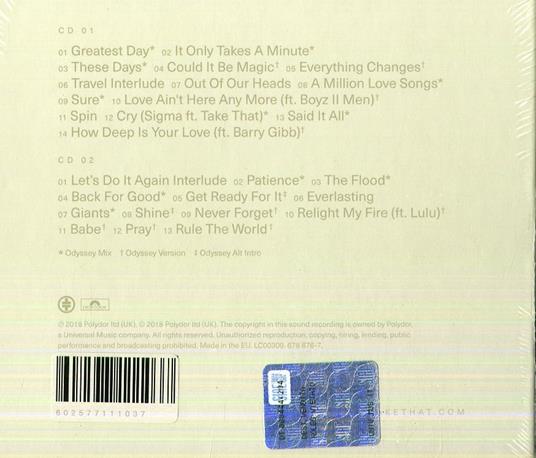 Odissey (Deluxe & Limited Edition) - CD Audio di Take That - 2