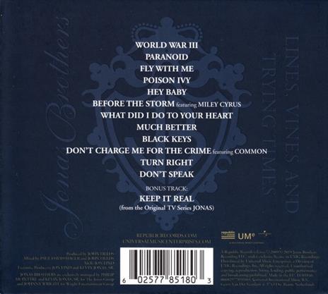 Lines, Vines and Trying Time (Reissue) - CD Audio di Jonas Brothers - 2