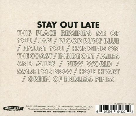 Stay Out Late - CD Audio di Buxton - 2