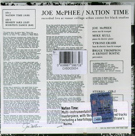 Nation Time - CD Audio di Joe McPhee - 2
