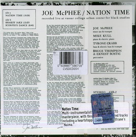 Nation Time - CD Audio di Joe McPhee - 2