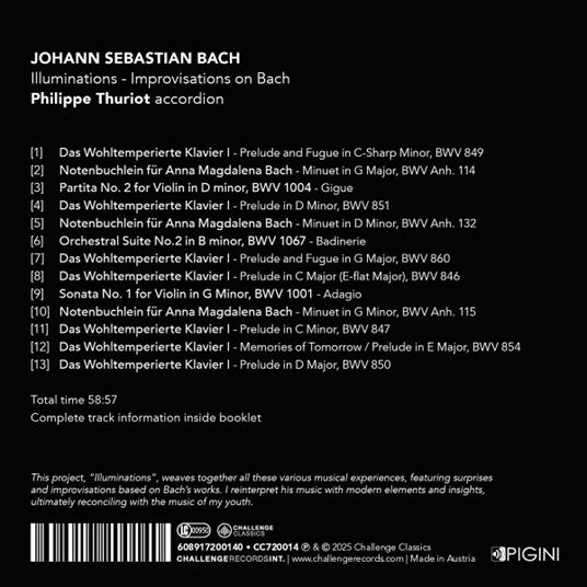Illuminations. Improvisations On - CD Audio di Johann Sebastian Bach,Philippe Thuriot - 2