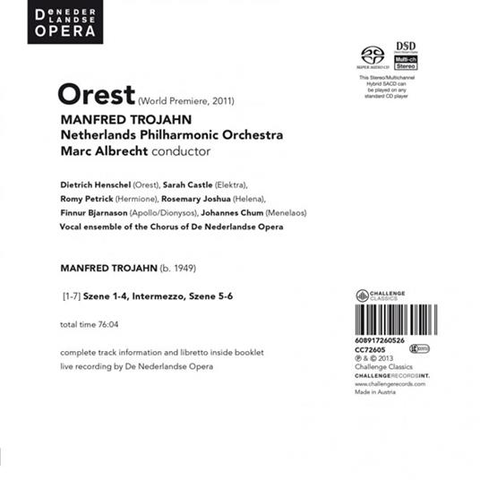 Orest - CD Audio di M. Trojahn - 2