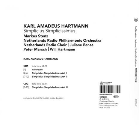 Simplicius Simplicissimus - CD Audio di Karl Amadeus Hartmann - 2