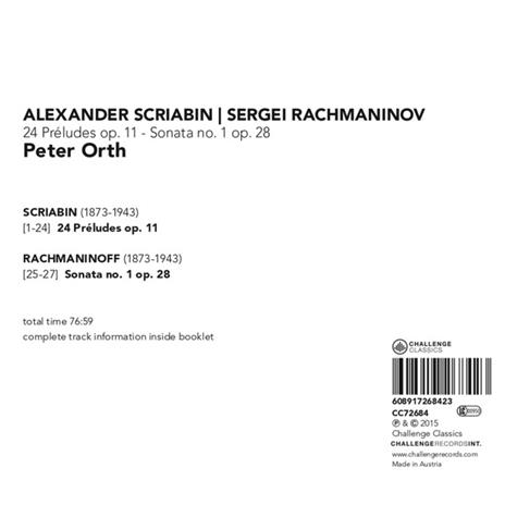 24 Preludes Op.11-Sonata No.1 Op.28 - CD Audio di Peter Orth - 2