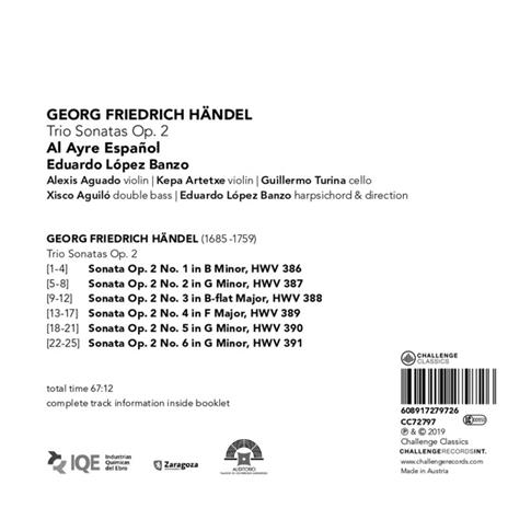 Sonate a tre op.2 - CD Audio di Georg Friedrich Händel - 2
