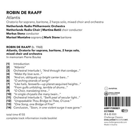 Atlantis - CD Audio di Robin De Raaff - 2