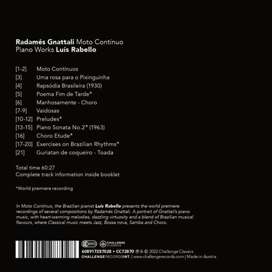 Moto Continuo - CD Audio di Luis Rabello - 2