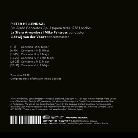Six Grand Concertos Op. 3 - CD Audio di Pieter Hellendaal - 2