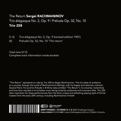 Return - CD Audio di Trio 258 - 2
