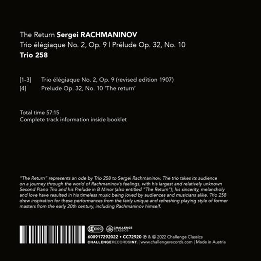 Return - CD Audio di Trio 258 - 2