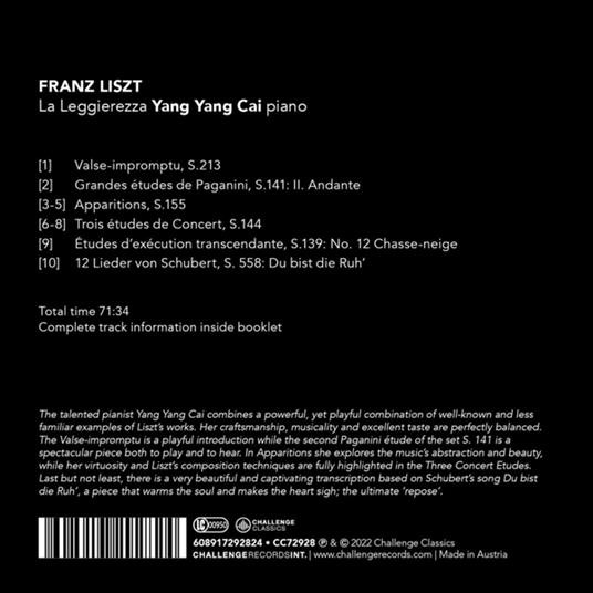 La Leggierezza - CD Audio di Yang Yang Cai - 2