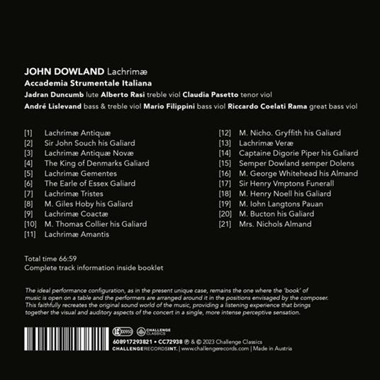 Lachrimae - CD Audio di Jadran Duncumb - 2