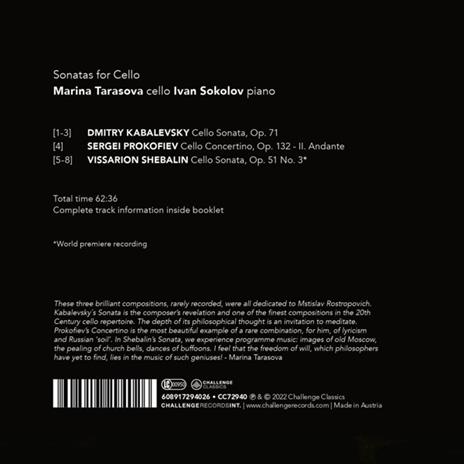 Works For Cello - CD Audio di Marina - Ivan Sokolov Tarasova - 2