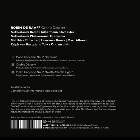 Orphic Descent - CD Audio di Robin De Raaff - 2