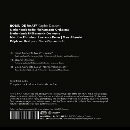 Orphic Descent - CD Audio di Robin De Raaff - 2