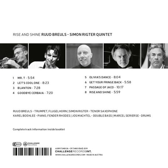 Rise and Shine - CD Audio di Ruud Breuls,Simon Rigter - 2