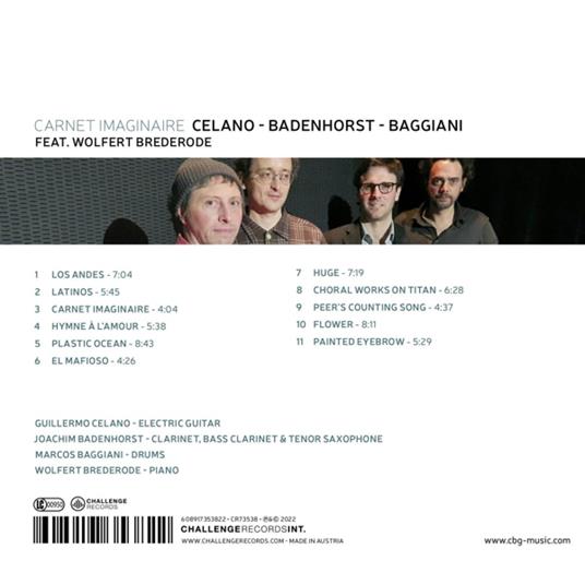 Carnet Imaginaire - CD Audio di Badenhorst-Baggiani-Celano-Ft. Wolfert Brederode - 2