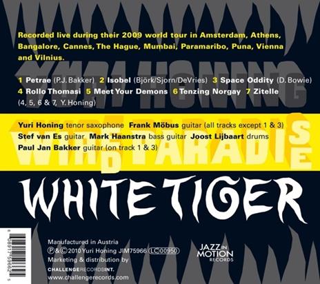 White Tiger - CD Audio di Yuri Honing - 2