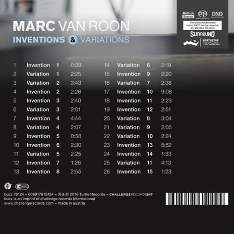 Inventions & Variations - CD Audio di Marc Van Roon - 3