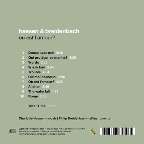 Ou Est L'Amour - CD Audio di Haesen & Breidenbach - 2