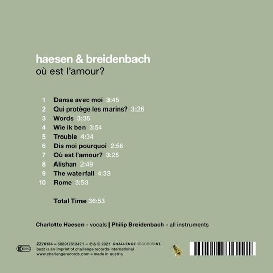 Ou Est L'Amour - CD Audio di Haesen & Breidenbach - 2