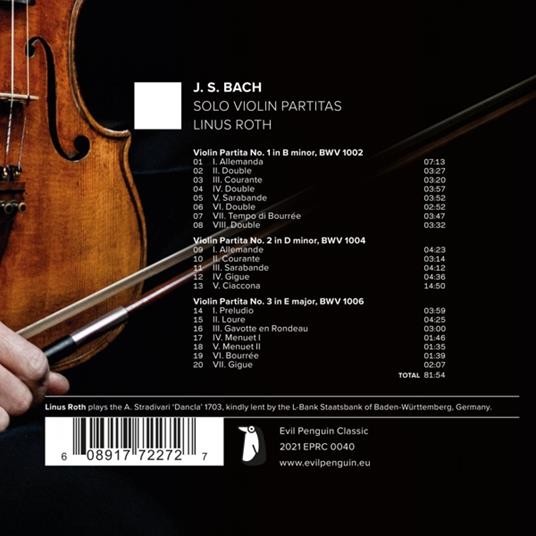 Solo Violin Partitas - CD Audio di Johann Sebastian Bach,Linus Roth - 2
