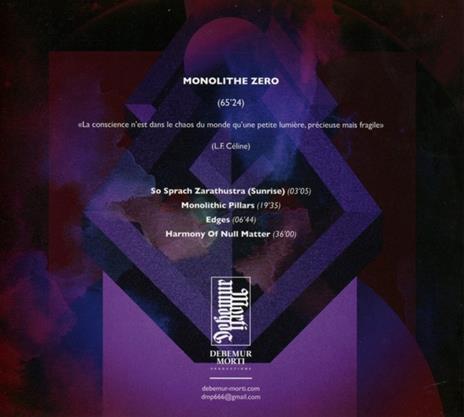 Monolithe Zero - CD Audio di Monolithe - 2