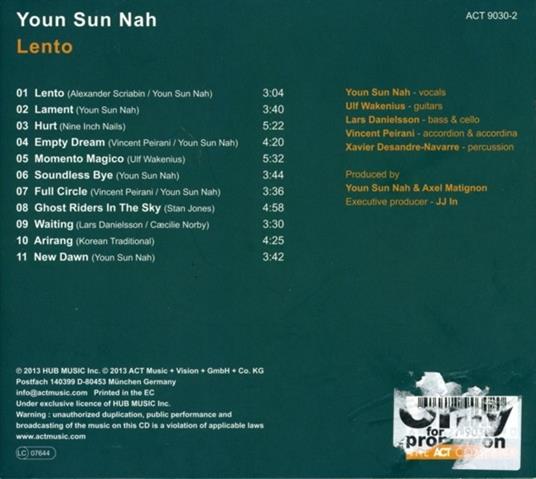 Lento - CD Audio di Youn Sun Nah