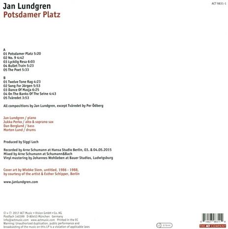 Potsdamer Platz - Vinile LP di Jan Lundgren - 2