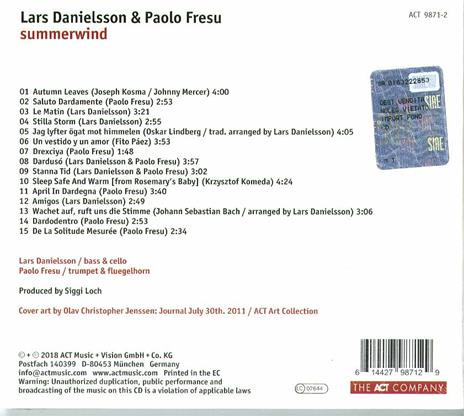 Summerwind - CD Audio di Paolo Fresu,Lars Danielsson - 2