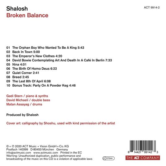 Broken Balance - CD Audio di Shalosh - 2