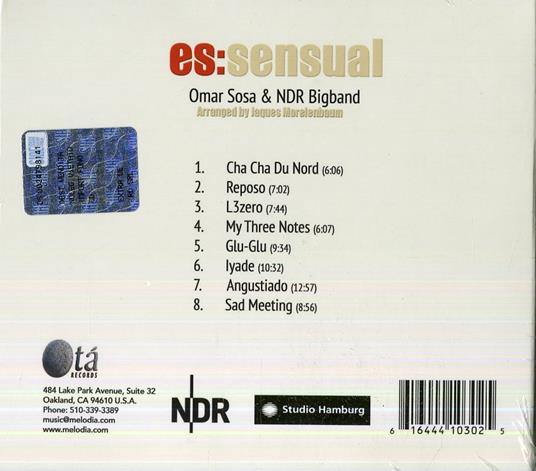 Es:Sensual (Arranged by Jaques Morelenbaum) - CD Audio di Omar Sosa,NDR Big Band - 2