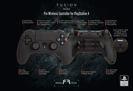 PowerA FUSION Pro Wireless Nero Bluetooth/USB Gamepad PlayStation 4 - 6