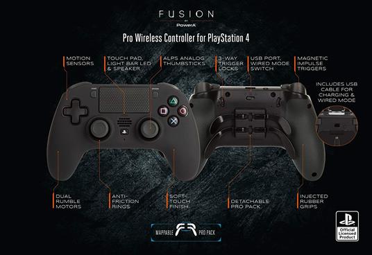 PowerA FUSION Pro Wireless Nero Bluetooth/USB Gamepad PlayStation 4 - 6