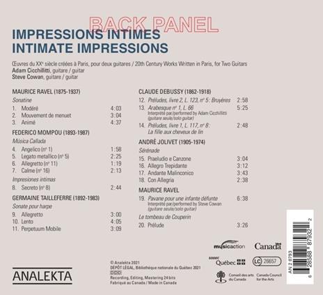 Intimate Impressions - CD Audio di Adam Cicchillitti - 2