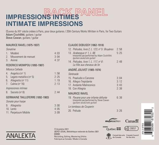 Intimate Impressions - CD Audio di Adam Cicchillitti - 2