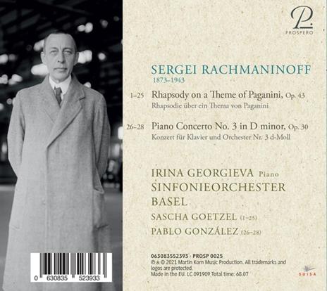 Piano Concerto No. 3 - Rhapsody On A Theme - CD Audio di Sergei Rachmaninov,Irina Georgieva - 2