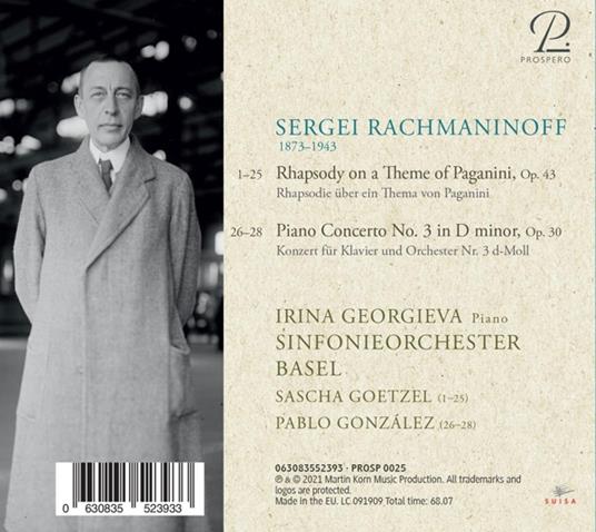 Piano Concerto No. 3 - Rhapsody On A Theme - CD Audio di Sergei Rachmaninov,Irina Georgieva - 2