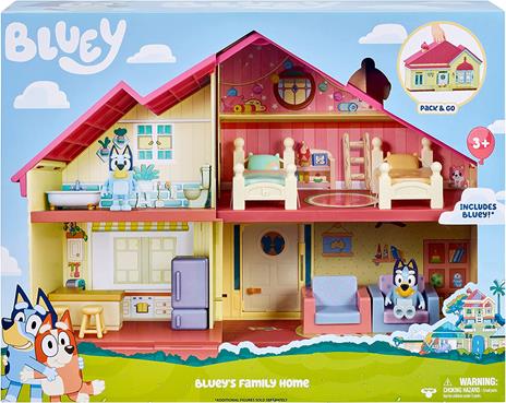 Bluey 13024, Heeler Family Home Play Set 1 Personaggio ufficiale Bluey Action Figure, Playhouse grande 4 camere, accessori per mobili e patio estraibile, Multicolore - 2
