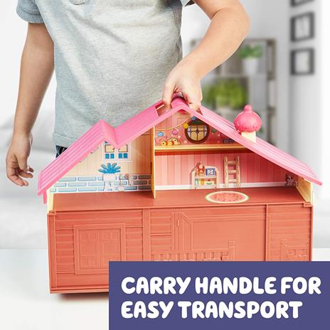 Bluey 13024, Heeler Family Home Play Set 1 Personaggio ufficiale Bluey Action Figure, Playhouse grande 4 camere, accessori per mobili e patio estraibile, Multicolore - 5