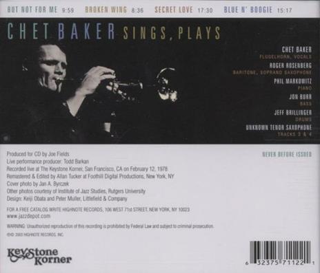 Live at the Keystone Korner - CD Audio di Chet Baker - 2