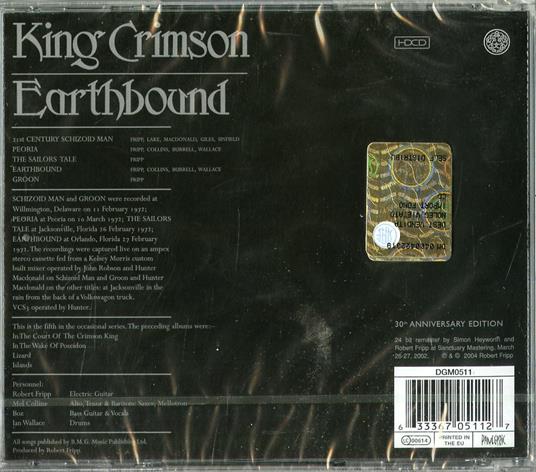 Earthbound - CD Audio di King Crimson - 2